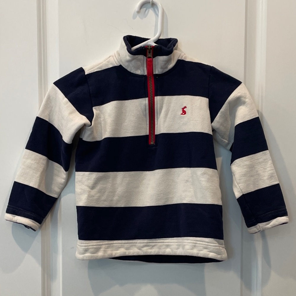 Joules Navy and Cream Striped Kids Pullover